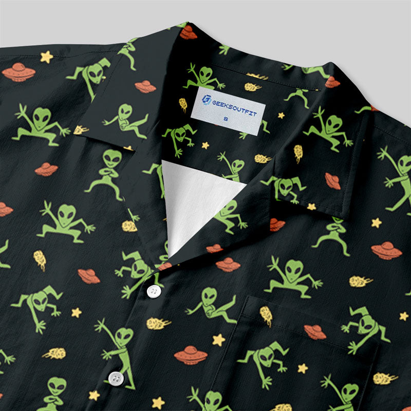 Chemise Hawaïenne à Poche - Bouffonneries Extraterrestres Noir