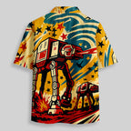 Chemise Hawaïenne à Poche - Marcheur Graffiti