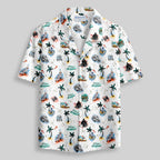Chemise Hawaïenne à Poche - Scène Hawaïenne de Science-Fiction Drôle