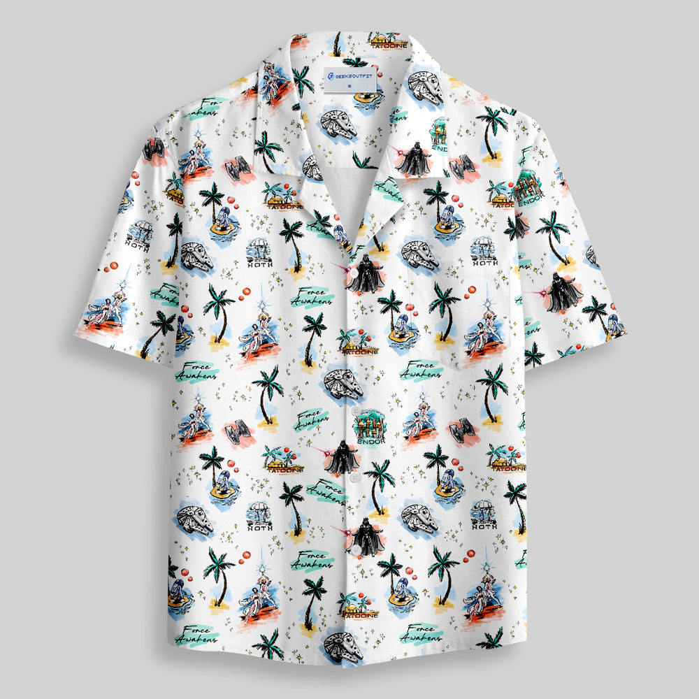 Chemise Hawaïenne à Poche - Scène Hawaïenne de Science-Fiction Drôle