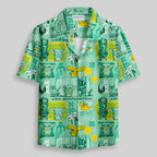 Chemise Hawaïenne à Poche - Tiki Hawaïen Traditionnel Vert