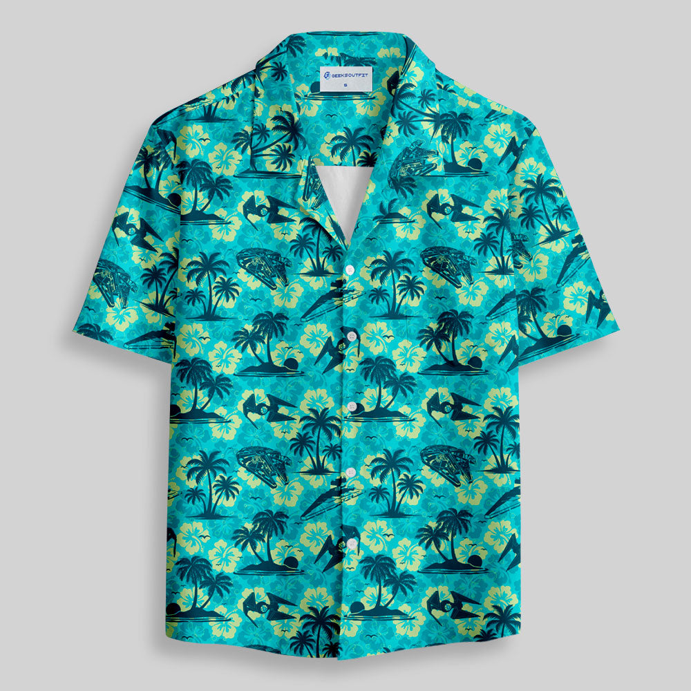 Chemise Hawaïenne à Poche - Avion Hawaïen Vert