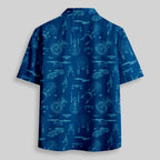 Chemise Hawaïenne à Poche - Dessin au Trait de Vaisseau Spatial