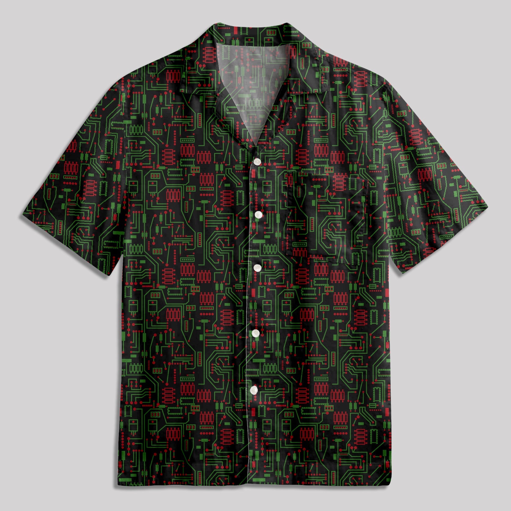Chemise Hawaïenne à Poche - Carte Circuit de Noël