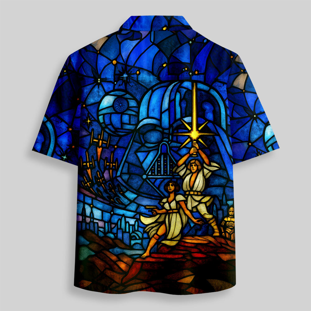 Chemise Hawaïenne à Poche - Grilles de Vitrail de l'Empire Spatial