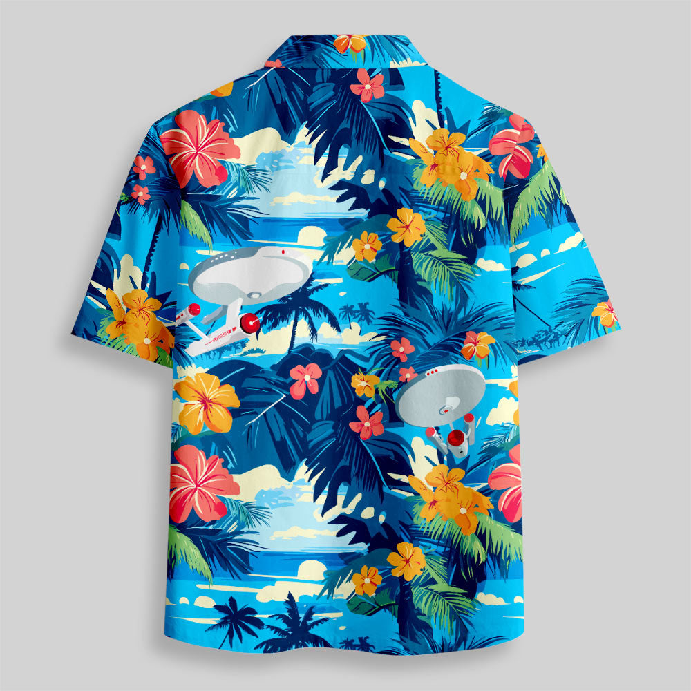 Chemise Hawaïenne à Poche - Vaisseau Spatial de Science-Fiction