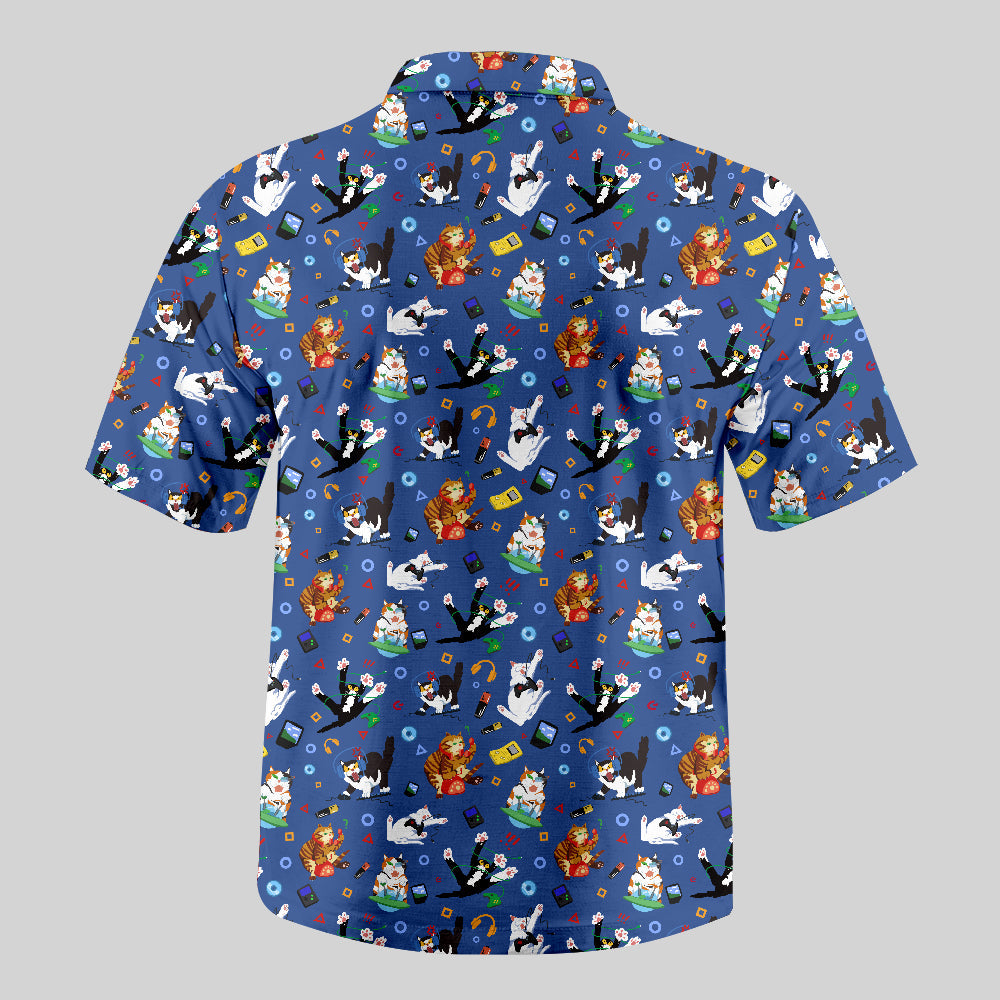Chemise Hawaïenne à Poche - Jeu de Fantaisie Féline