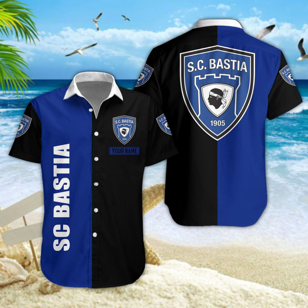 Chemise hawaïenne SC Bastia 05 - Chemise Aloha Ligue 1