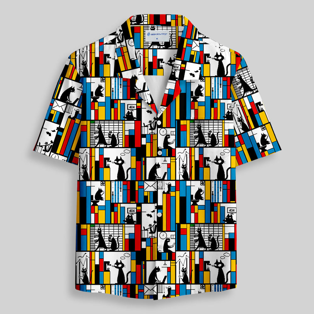 Chemise Hawaïenne à Poche - Chat de Bureau