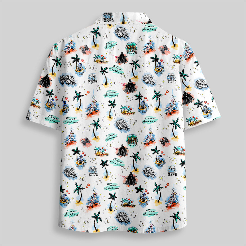 Chemise Hawaïenne à Poche - Scène Hawaïenne de Science-Fiction Drôle