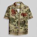 Chemise Hawaïenne à Poche - Carte du Dragon de Science-Fiction Vintage