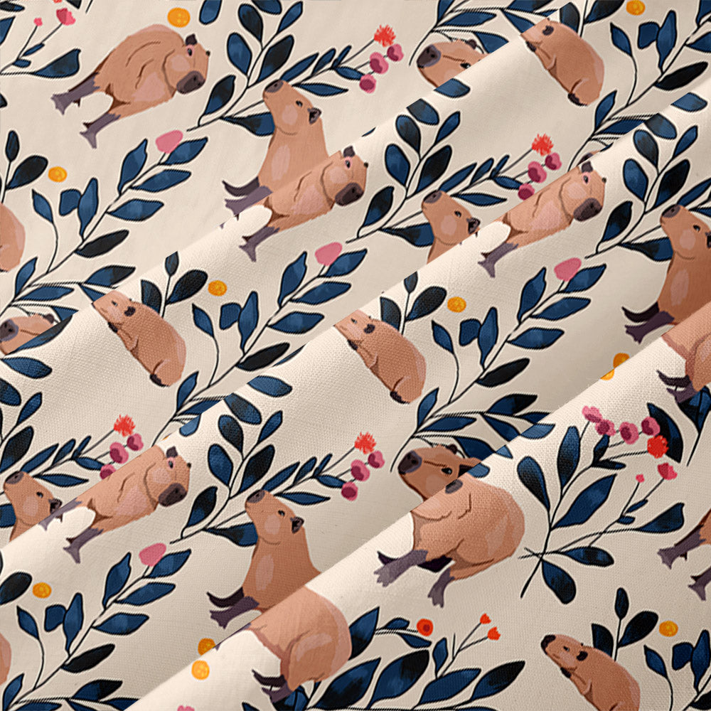 Chemise Hawaïenne à Poche - Capybara et Plantes Tropicales