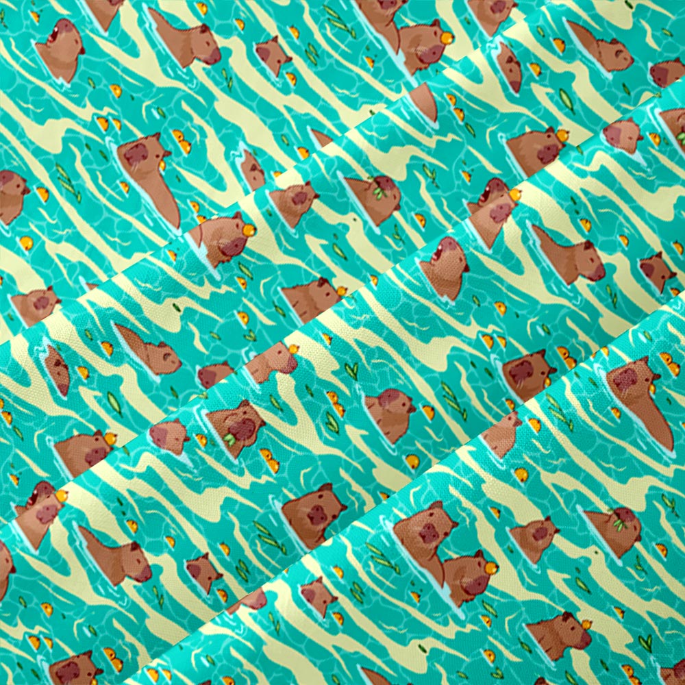 Chemise Hawaïenne à Poche - Capybara Nageur