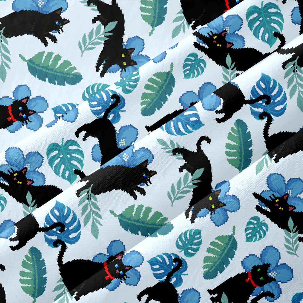 Chemise Hawaïenne à Poche - Chat en Pixel
