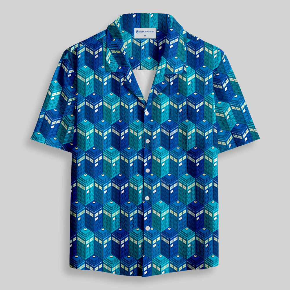 Chemise Hawaïenne à Poche - Cabine Téléphonique Bleue