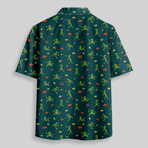Chemise Hawaïenne à Poche - Bouffonneries Extraterrestres Vert