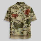 Chemise Hawaïenne à Poche - Carte du Dragon de Science-Fiction Vintage