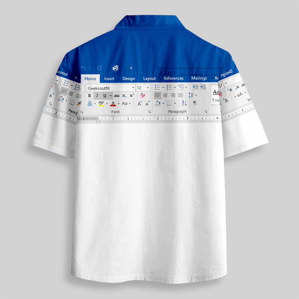 Chemise Hawaïenne à Poche - Chemise de Bureau Drôle Excel Deux