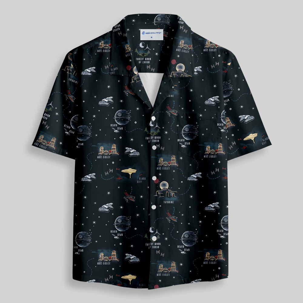 Chemise Hawaïenne à Poche - Carte de la Guerre Spatiale