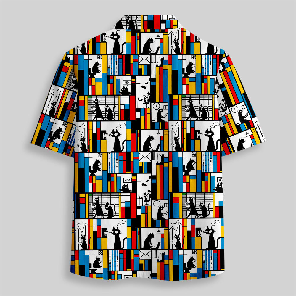 Chemise Hawaïenne à Poche - Chat de Bureau
