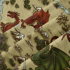 Chemise Hawaïenne à Poche - Carte du Dragon de Science-Fiction Vintage