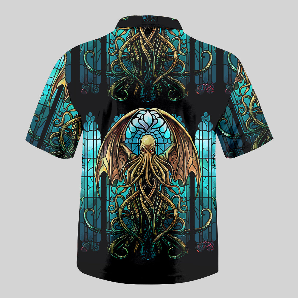 Chemise Hawaïenne à Poche - Église Gothique de Cthulhu