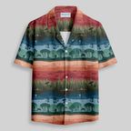 Chemise Hawaïenne à Poche - Silhouette de Forêt Sci-Fi