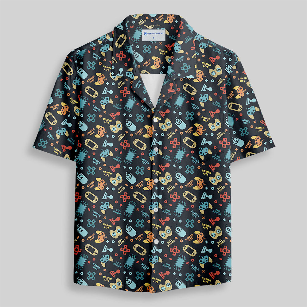 Chemise Hawaïenne à Poche - Manette de Jeu Rétro