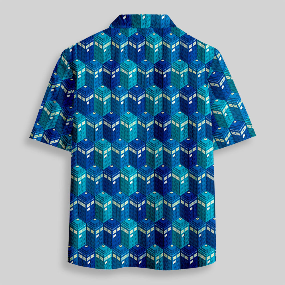 Chemise Hawaïenne à Poche - Cabine Téléphonique Bleue