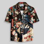 Chemise Hawaïenne à Poche - Guerrier de l'Ombre Livre de Fleurs Ukiyoe