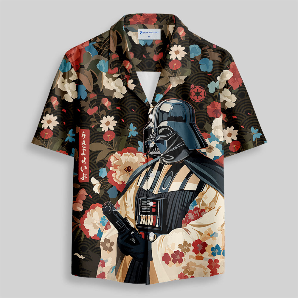Chemise Hawaïenne à Poche - Guerrier de l'Ombre Livre de Fleurs Ukiyoe