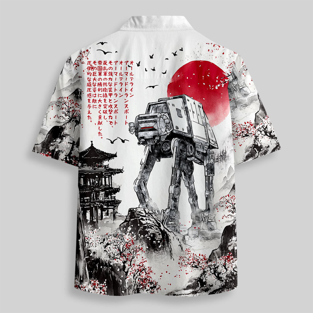 Chemise Hawaïenne à Poche - Marcheur à l'Encre