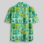 Chemise Hawaïenne à Poche - Tiki Hawaïen Traditionnel Vert