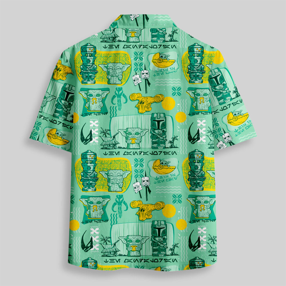 Chemise Hawaïenne à Poche - Tiki Hawaïen Traditionnel Vert