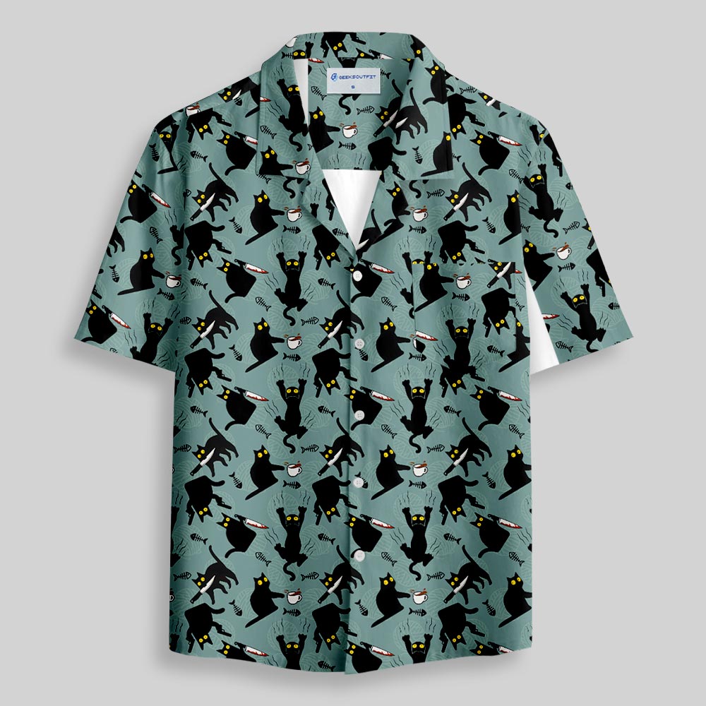 Chemise Hawaïenne à Poche - Chaton Coquin