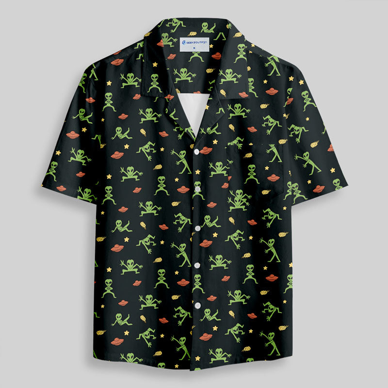 Chemise Hawaïenne à Poche - Bouffonneries Extraterrestres Noir
