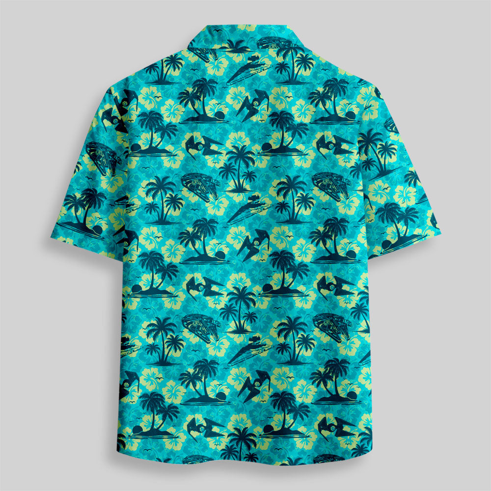 Chemise Hawaïenne à Poche - Avion Hawaïen Vert