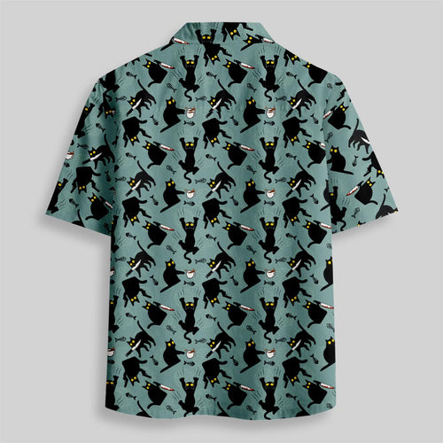 Chemise Hawaïenne à Poche - Chaton Coquin