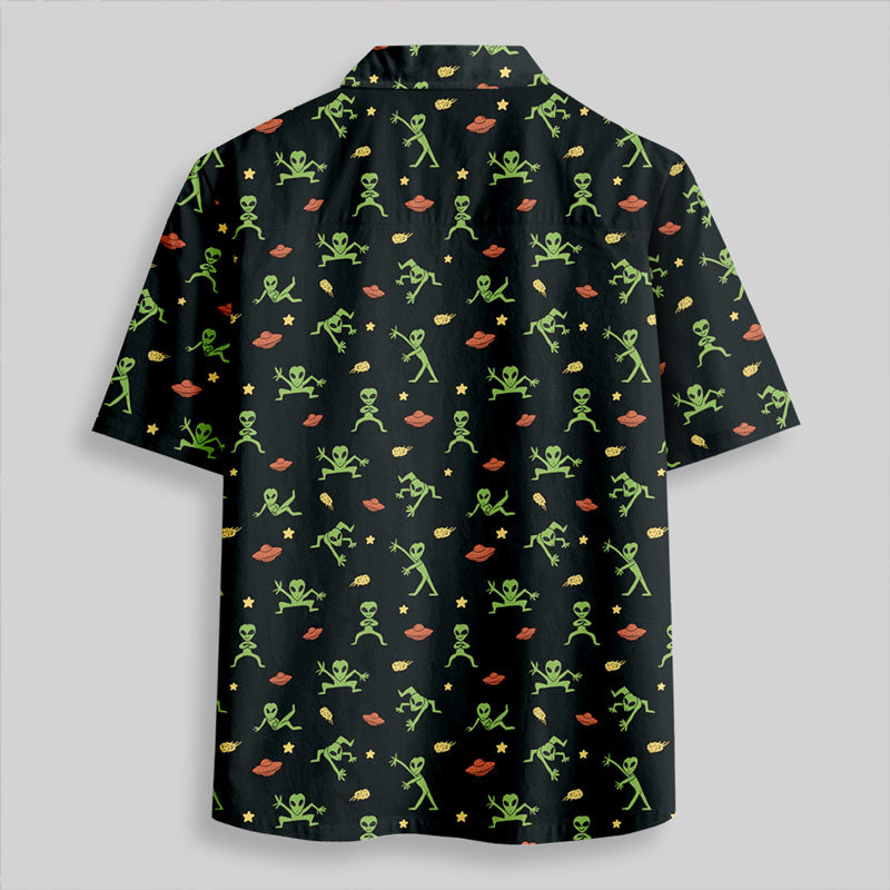 Chemise Hawaïenne à Poche - Bouffonneries Extraterrestres Noir