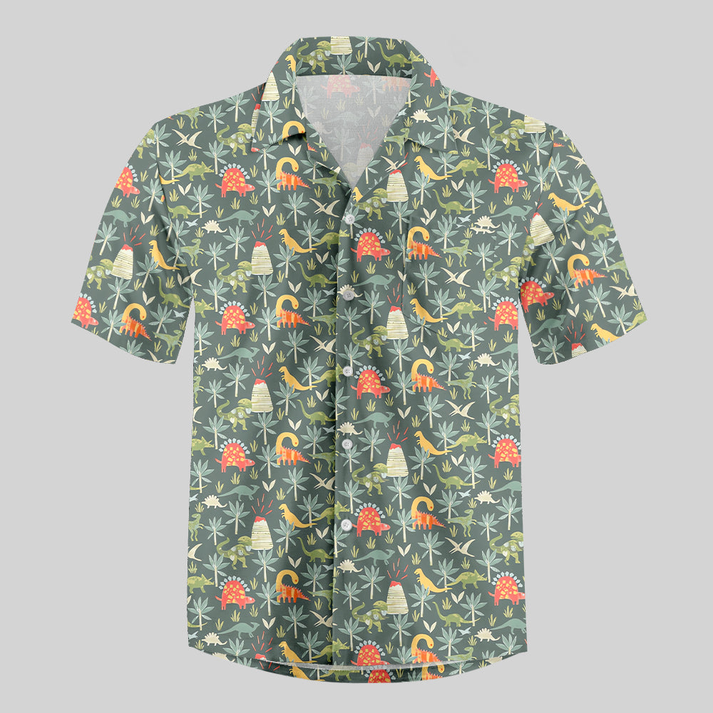 Chemise Hawaïenne à Poche - Forêt Primordiale des Dinosaures