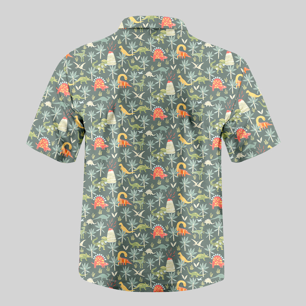 Chemise Hawaïenne à Poche - Forêt Primordiale des Dinosaures