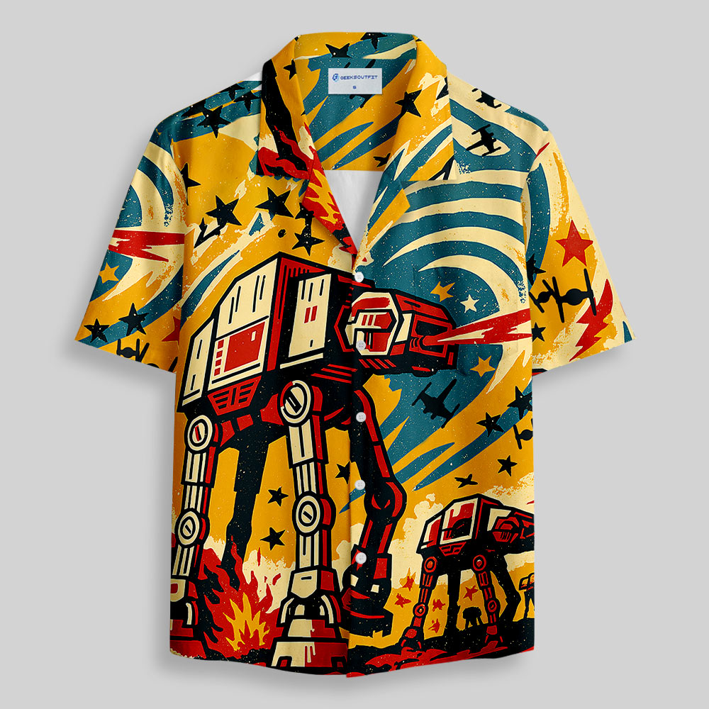 Chemise Hawaïenne à Poche - Marcheur Graffiti