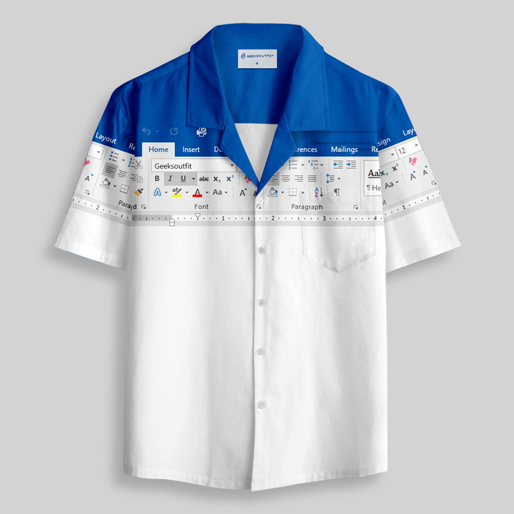 Chemise Hawaïenne à Poche - Chemise de Bureau Drôle Excel Deux