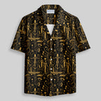 Chemise Hawaïenne à Poche - Fresque Égyptienne Extraterrestre