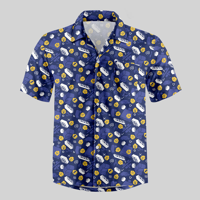 Chemise Hawaïenne à Poche - Aventure de Blocs Pixel