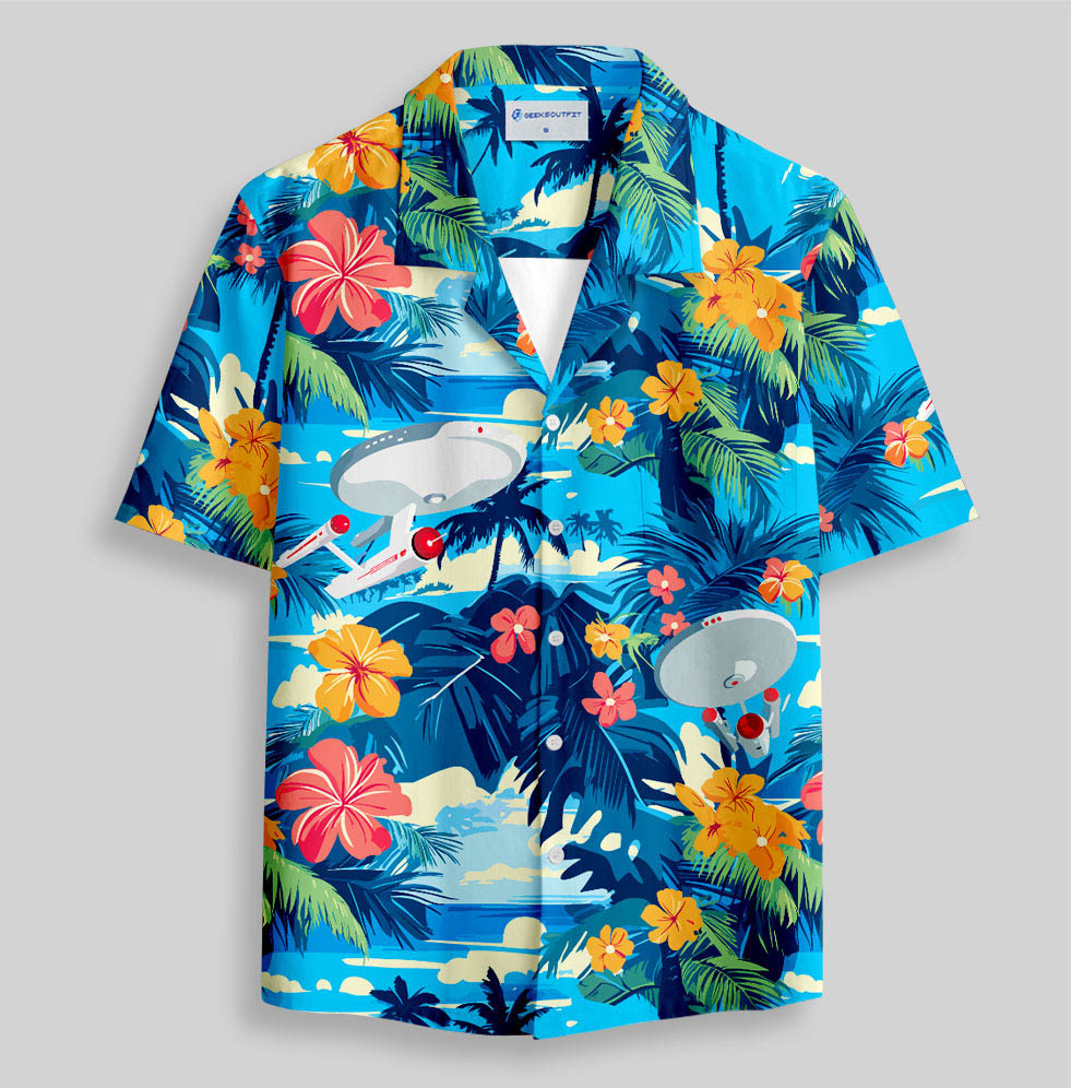 Chemise Hawaïenne à Poche - Vaisseau Spatial de Science-Fiction