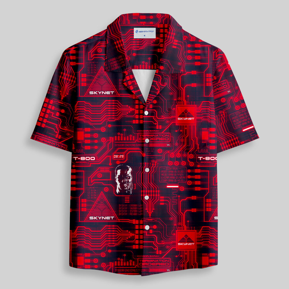 Chemise Hawaïenne à Poche - Carte Circuit Skynet