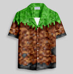 Chemise Hawaïenne à Poche - Bloc de Terre de Jeu Vidéo