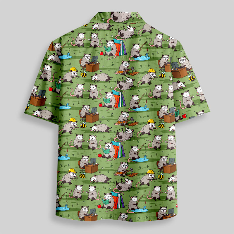 Chemise Hawaïenne à Poche - Opossums Occupés