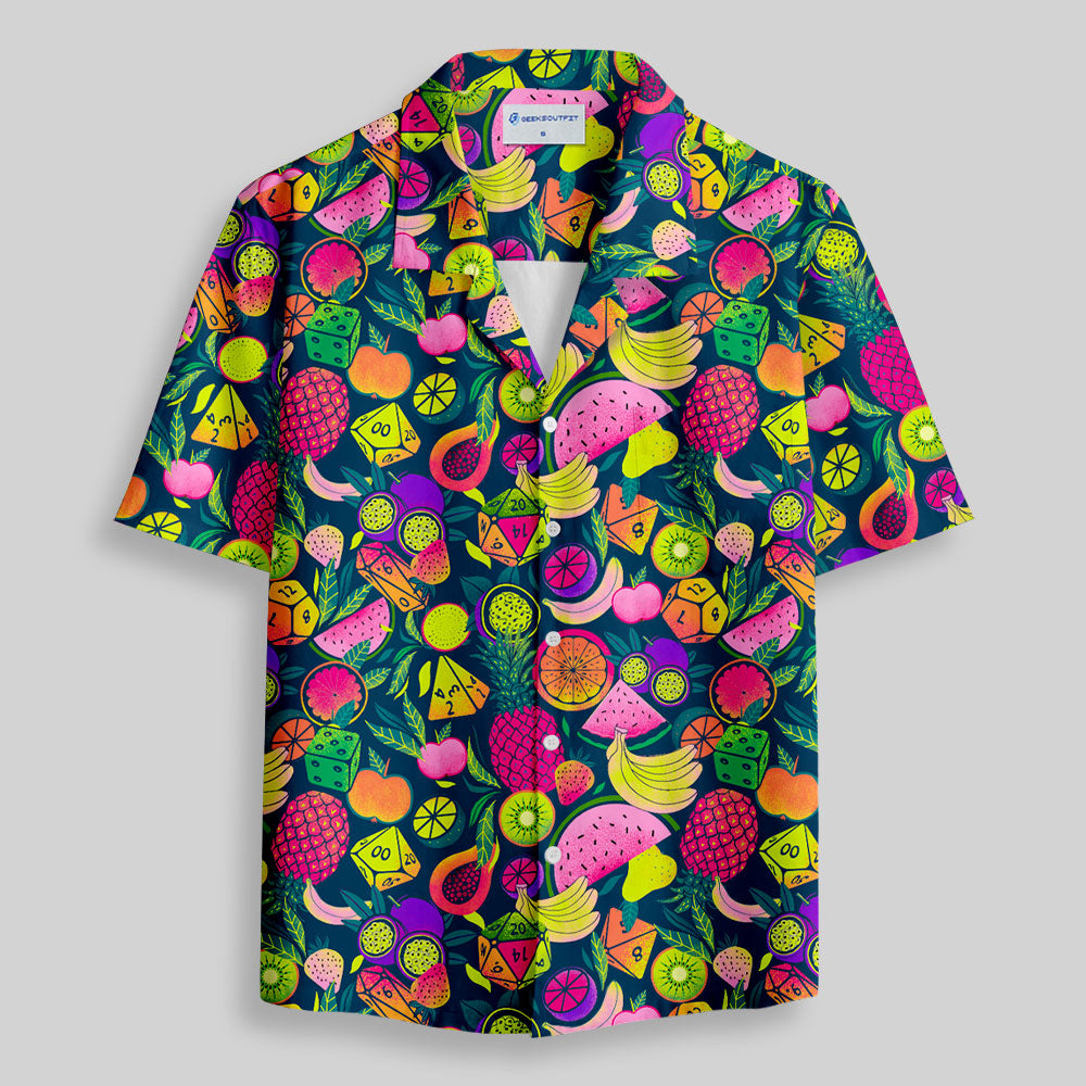 Chemise Hawaïenne à Poche - Dés de JDR Fruits